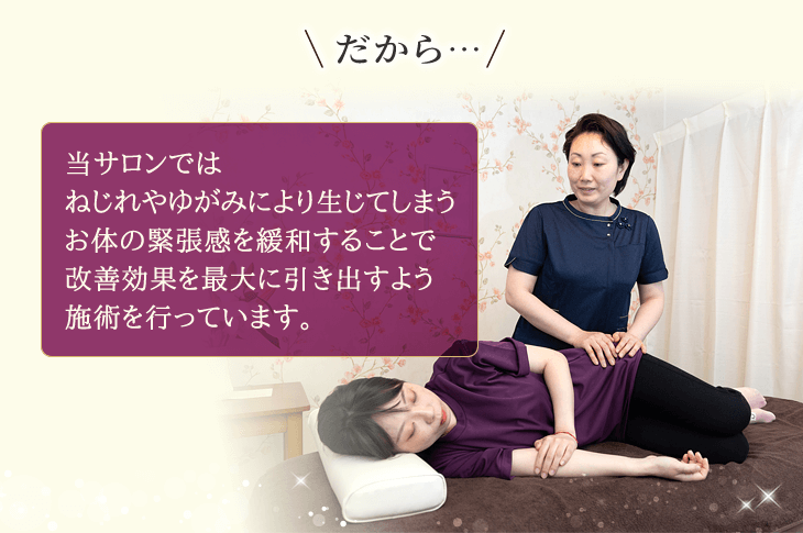 改善効果を最大に引き出すよう施術を行います